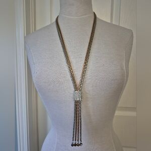 Chic Gold and Silver Tassel Necklace
